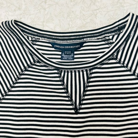 French Connection Black & White Stripped Dress Size:4 - Picture 4 of 5
